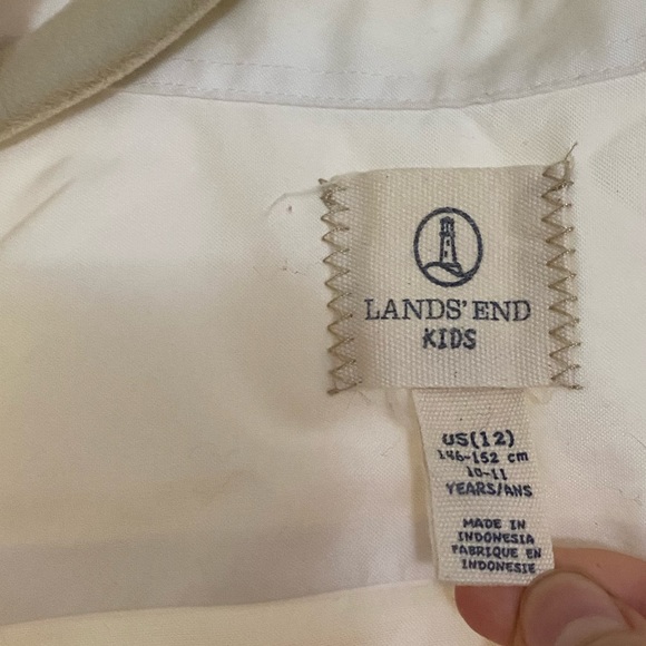 Lands’ End Kids White Button-down shirt - Picture 2 of 2